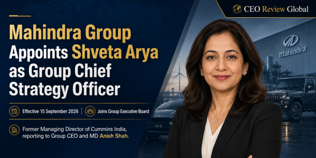 Shveta Arya appointed Group Chief Strategy Officer at Mahindra Group