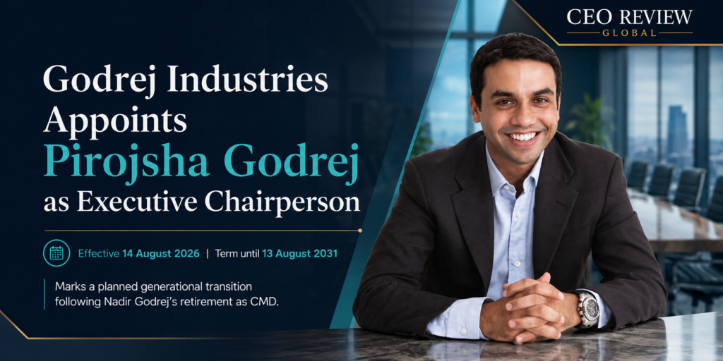 Pirojsha Godrej Becomes Executive Chairperson of Godrej Industries Pirojsha Godrej appointed Executive Chairperson of Godrej Industries