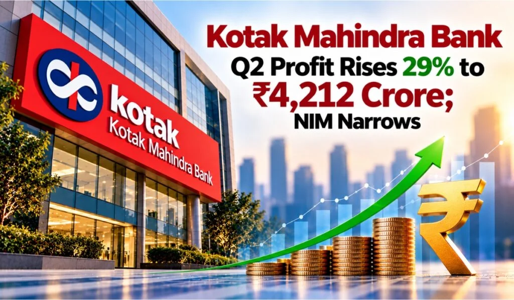 Kotak Mahindra Bank Q2 Profit Rises 29% to ₹4,212 Crore; NIM Narrows